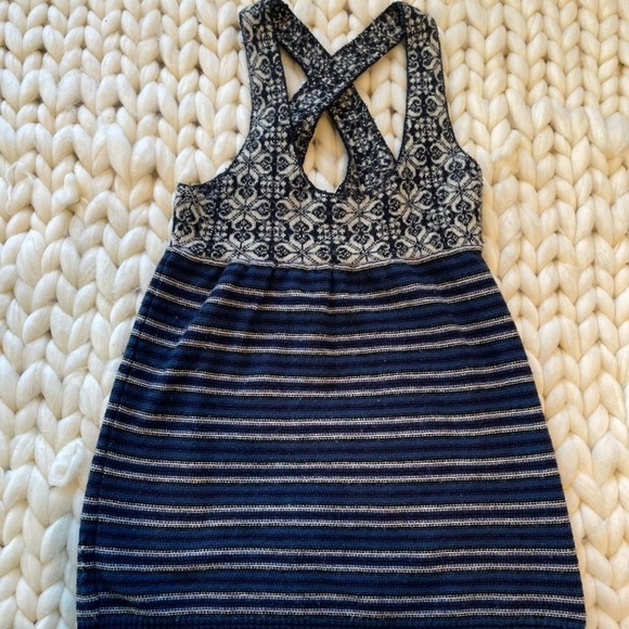 Free People Dresses & Skirts - Free People Wool Sleeveless Criss Cross Strap Dress Boho Vintage S